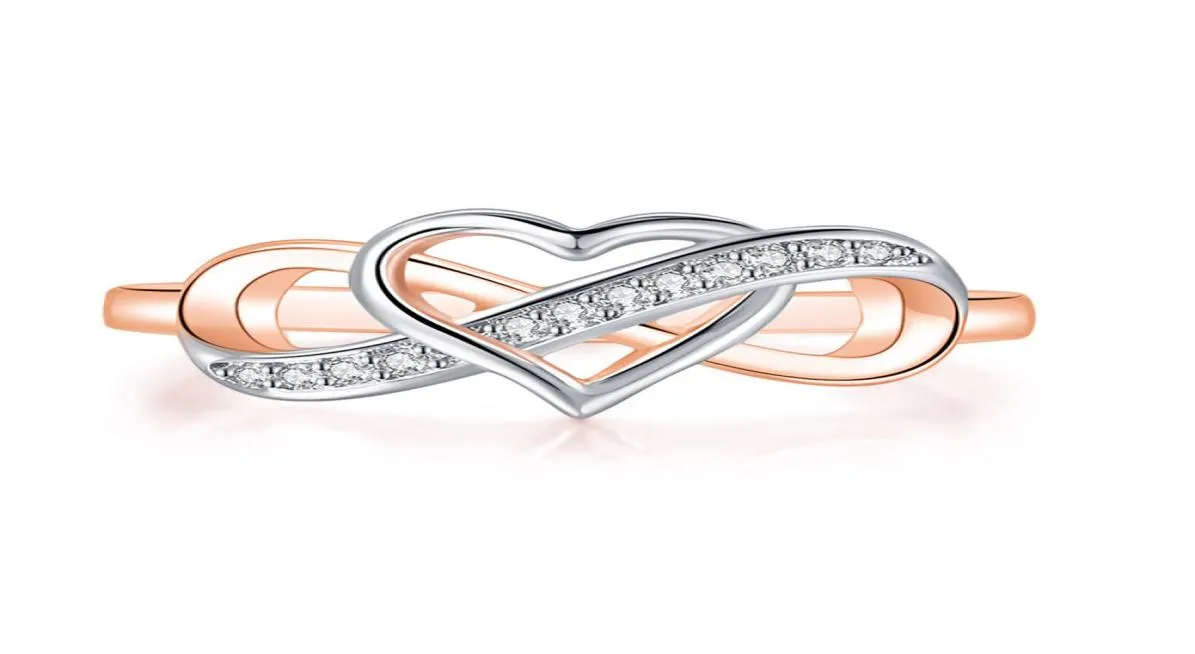 Accessori Coppia di gioielli di moda Infinity Love Rings for Women Ladies Jewelery Double Color Dainty Wedding Engagement Gift Prom8404744