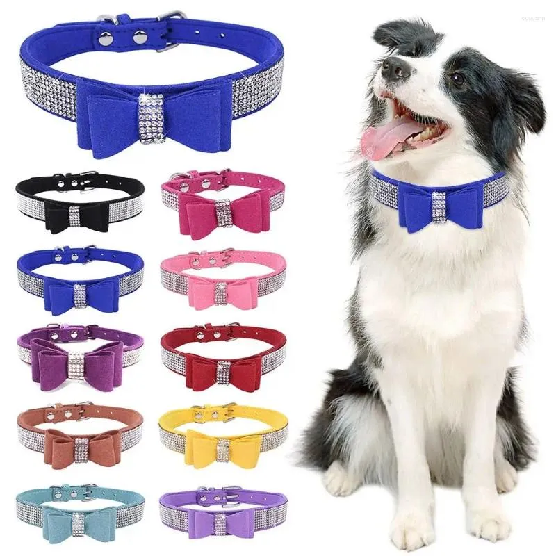 Hundkläder justerbara strassar hundar bowknot krage mode husdjur elastisk halsband bow knut rep katt smycken leveranser tillbehör