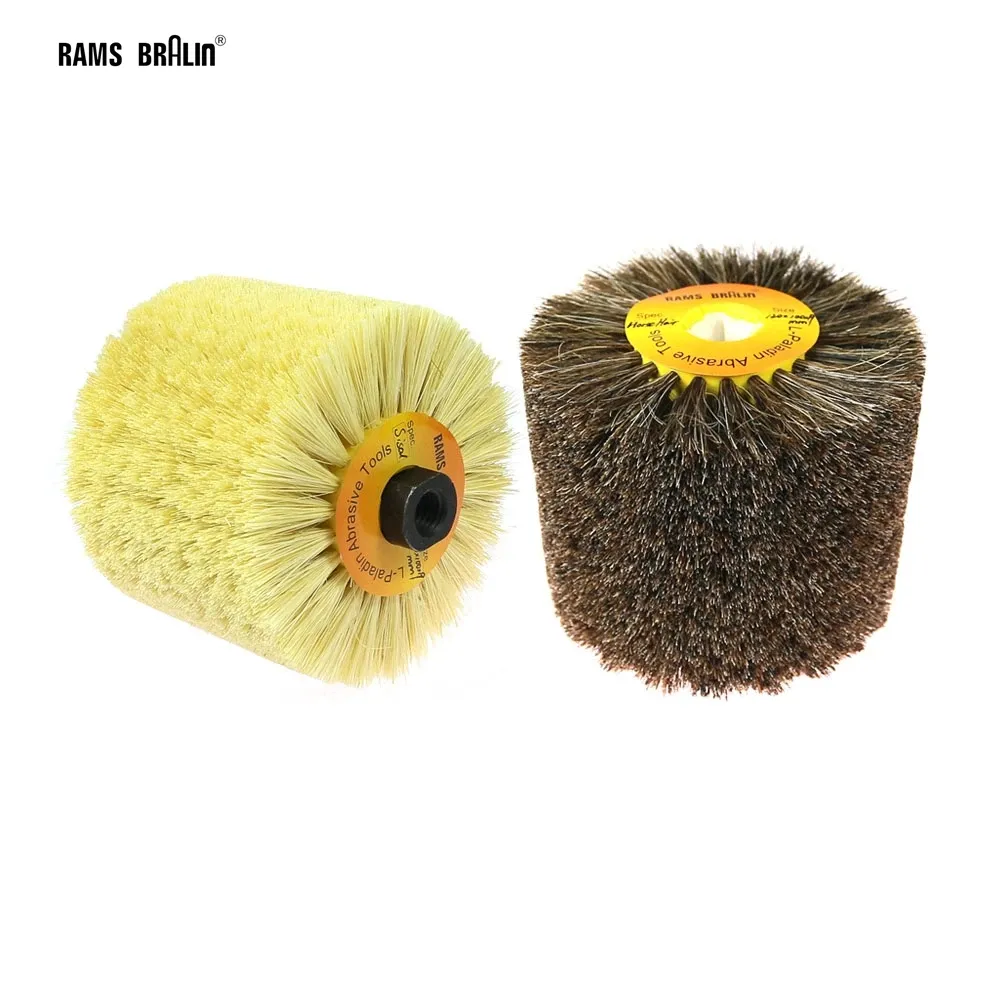 1 PCS 120*100*19MM SISAL Bristle Plishing Waxing Wheel Brush for Annatto Rosewood Furniture Surface Surface Finish