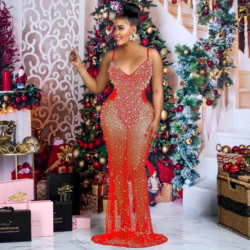 2024 Elegant American One-Step Ball Gown for Women - Casual, Evening, and Sexy Rhinestone Dress