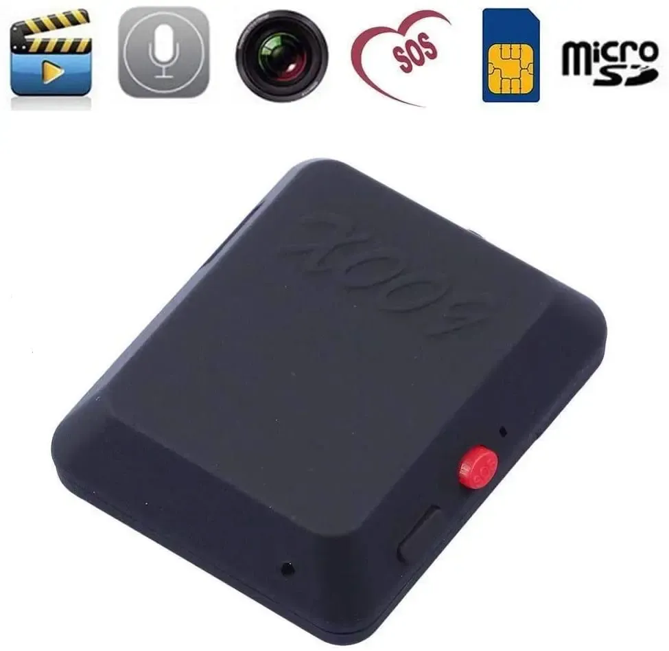 Alarme Jayzod x009 Mini Locator GSM avec un suivi vidéo de moniteur de caméra Tracker en temps réel Suivi en temps réel et écoute GPS Tracker WithSos Bouton noir