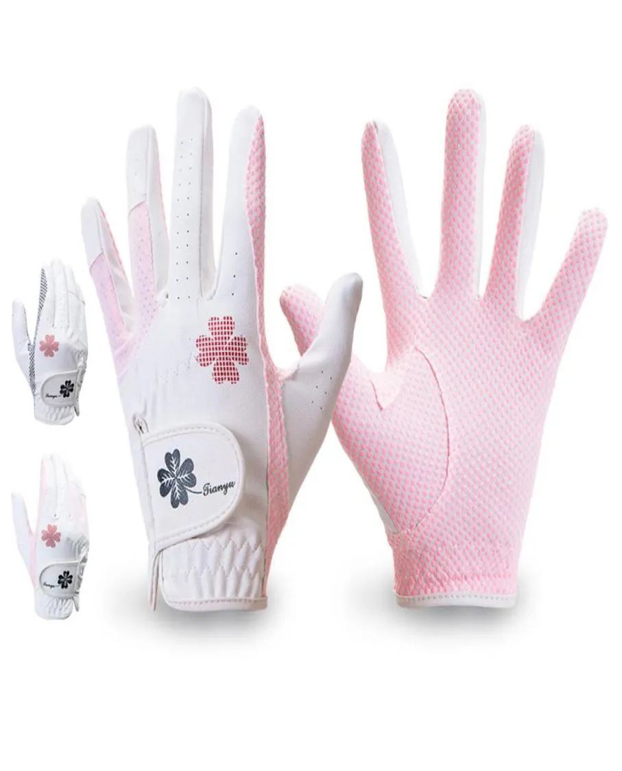 Golf Gloves Women 1Pair Of PU Leather Breathable Silicone Particles Antislip And Wearresistant Fashion SPORT8330003