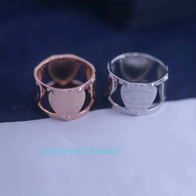 Women Band Tiifeniy Ring Jewelry s925 Sterling Silver Love Four sided Unique Design Trendy Personality for Girlfriend