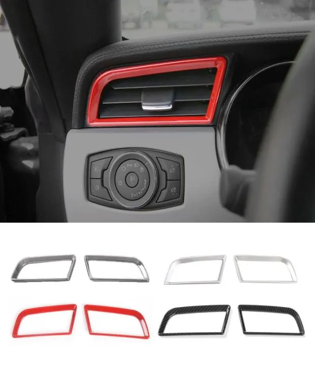 ABS Dash Dash Board Links Rechts Vent Decoration Ring Fit voor Ford Mustang 20152016 Hoogwaardige auto -accessoires1234077