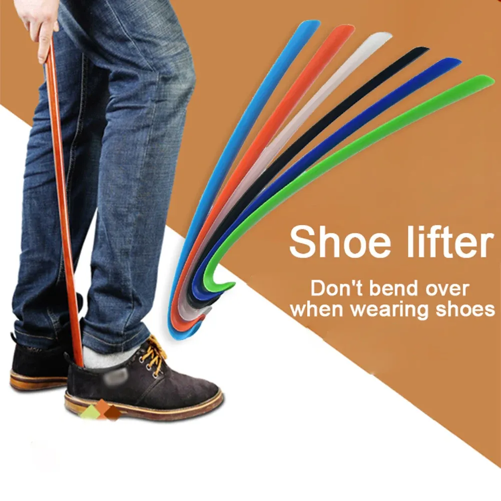 Accessoires 1PCS Chaussures de poignée longue Lefter Extra Long Shoehorn Lazy Shoe Helper Pull Shoehorn Slip Gandle Long Shoehorn flexible Slip robuste