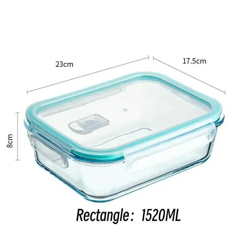 Bento Kisten High Borosilicate Glass Bunch Box Mikrowelle Heizung Versiegeltes Mittagessen Bento Kisten Kühlschrank Gefrierkiste Frischwecker Suppenschalen