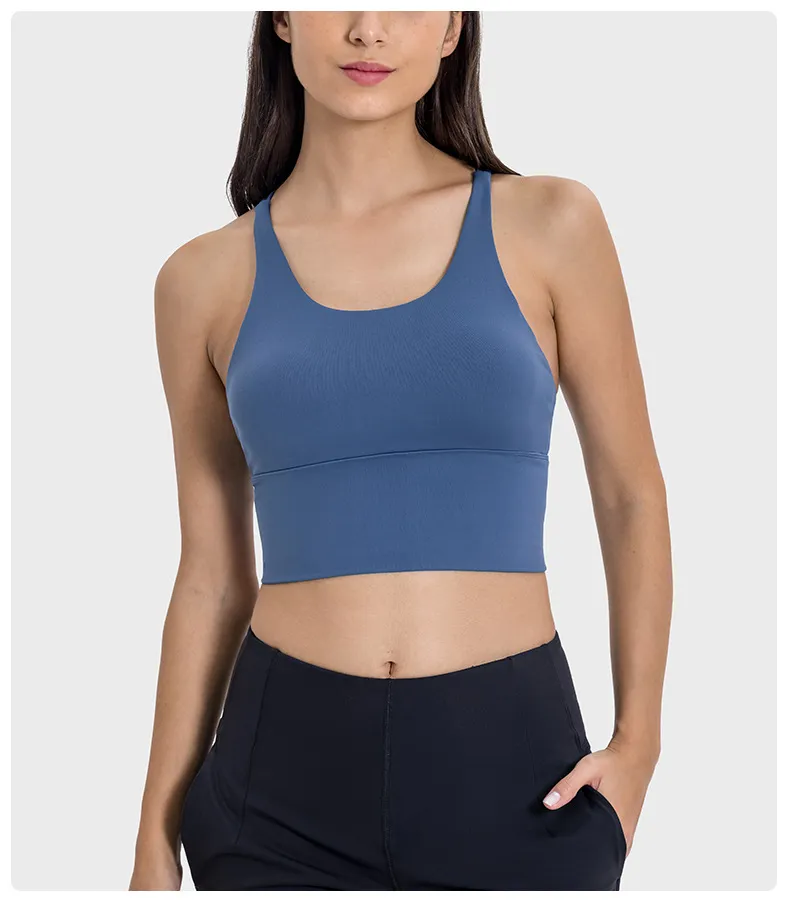 Soutien-gorge Sport Dos Croisé – Coussinets Amovibles, Sans Coutures, Tissu Doux – Idéal Yoga, Fitness, Quotidien – Tailles EU