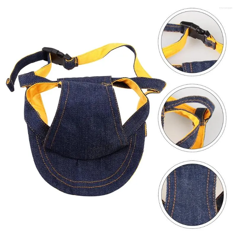 Abbigliamento per cani Sun Protection Pet Baseball Cap Travel ha un mini cappello di paglia messicano per il cucciolo di denim