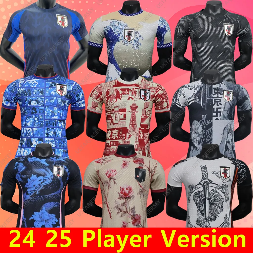 2024 Jerseys de futebol Cartoon Isagi Atom Tsubasa Minamino Asano Japão Japão Doan Kubo Ito Women Kids Kit 23 24 Japonês Uniformes Especial 23 VERSÃO DE FANCOLADOR DO FOOD CAMIS