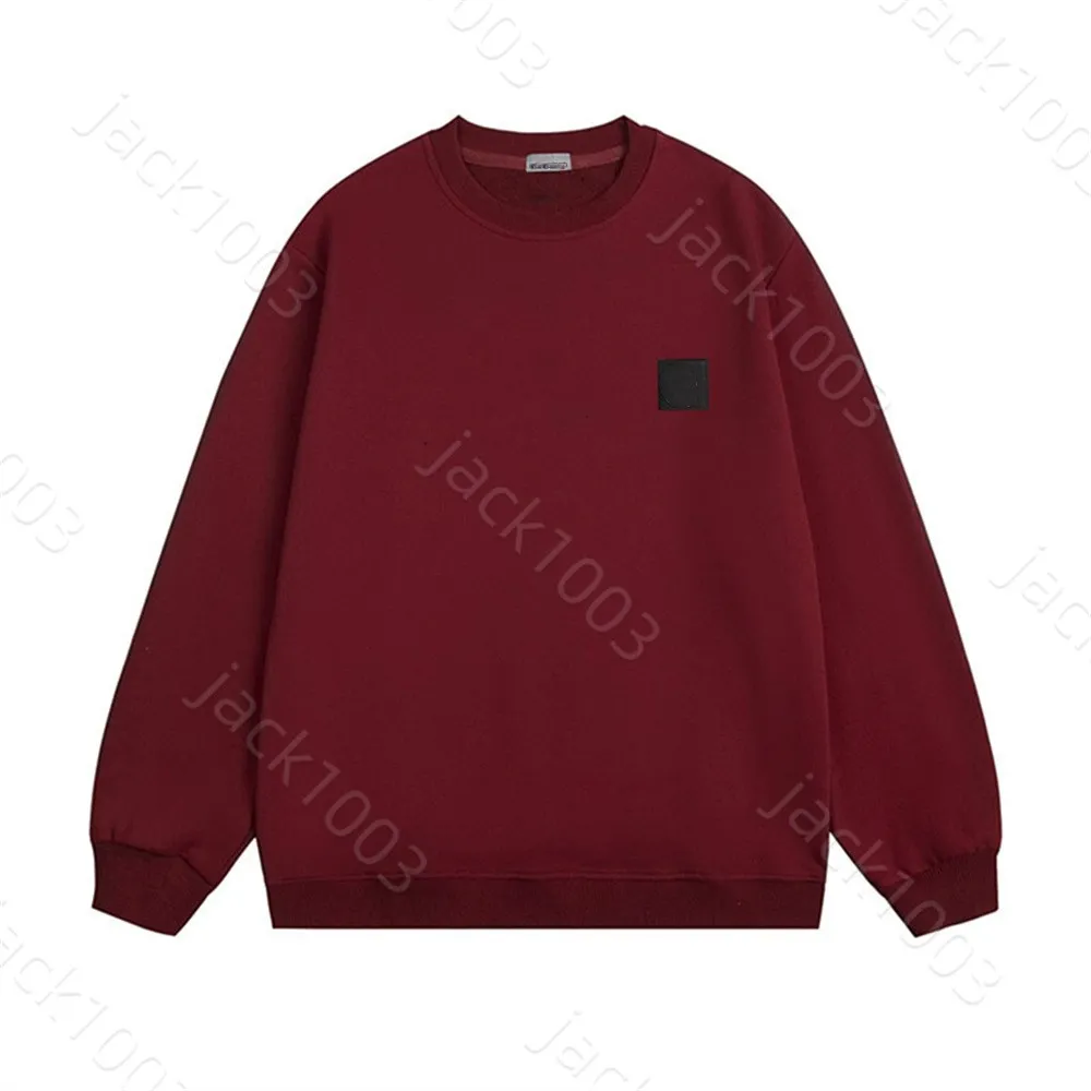 Ön män tröjor modestil par tröja sten märke broderad rund logotyp lång ärm lös lös bomull casual hip hop streetwear pullover coat 42903