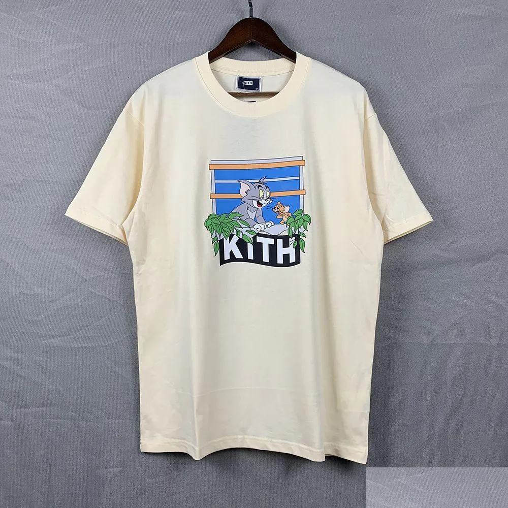T-shirt da uomo Kith Shirt Designer Shirts T-SHIRT per uomo T-shirt oversize 100%Thirt di cotone Thirt vintage Short Short Drop Dropliv Otthu