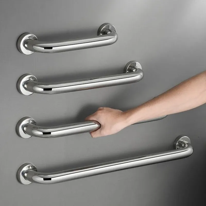 Set Bathroom Safety Accessories Stainless Steel Toilet Handrail Bar Shower Handle Safety Helping Handle Towel Rack Nonslip Grip