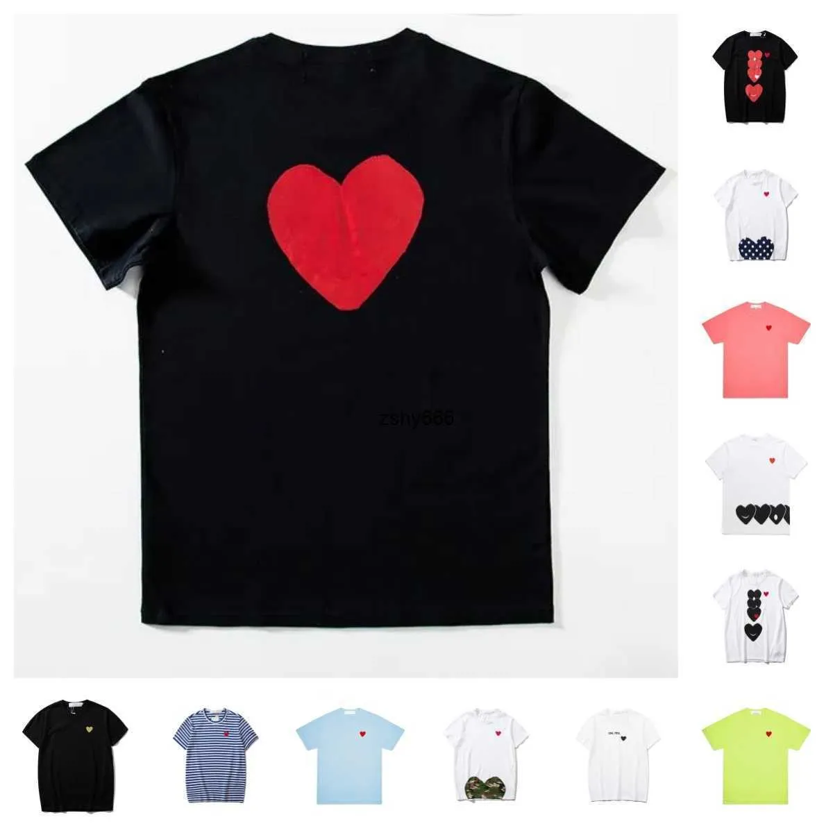 プレイデザイナーのメンズTシャツ刺繍ラブアイアアイアピュアコットンホワイトレッドハートショートスシャツ男の子と女の子ルースカジュアルTシャツトップ80-150 B3