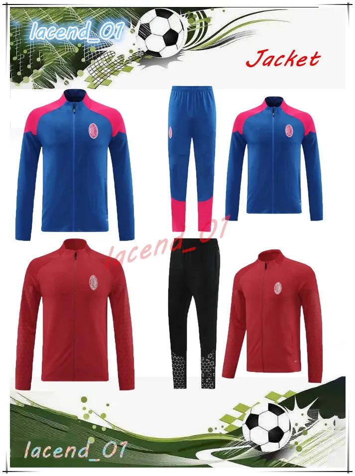 2024 2025 AC Tracksuit Ibrahimovic piłka nożna Milano Kurtka 24 25 25 MAILLOT de Foot Calhanoglu Pulisic Leoa Theo Giroud Milans Football Training Suit