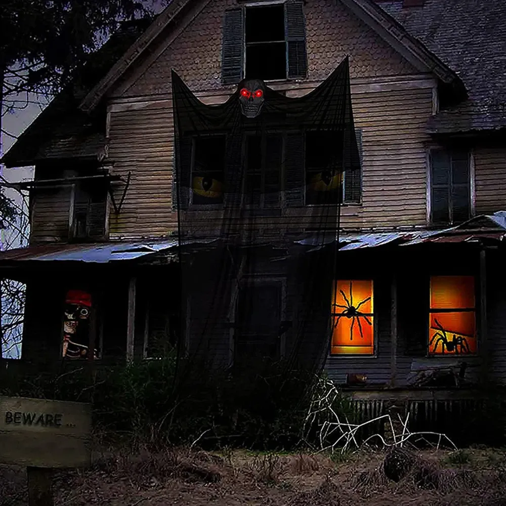 Decorazione Halloween Hanging Ghost, Hanging Skull Horror Ghost per arredamento d'ingresso della casa infestata, giardino da giardino da giardino esterno interno