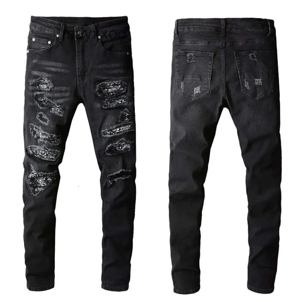 Purple Demin 669 Mens Shorts Jeans Amiirii High Mens Street Street Black Fashion Wear Jean 2024 2IQ8