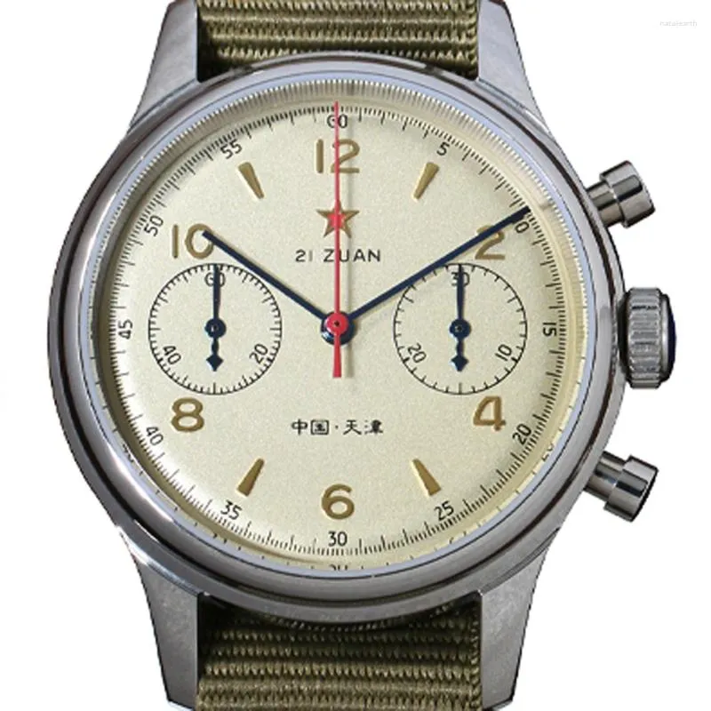 Armbanduhren 1963 Vintage Seagull ST1901 Bewegung Mechanische Chronographen Wache für Mann 40 mm wasserdicht 38 mm Saphir Herren Uhren leuchtend