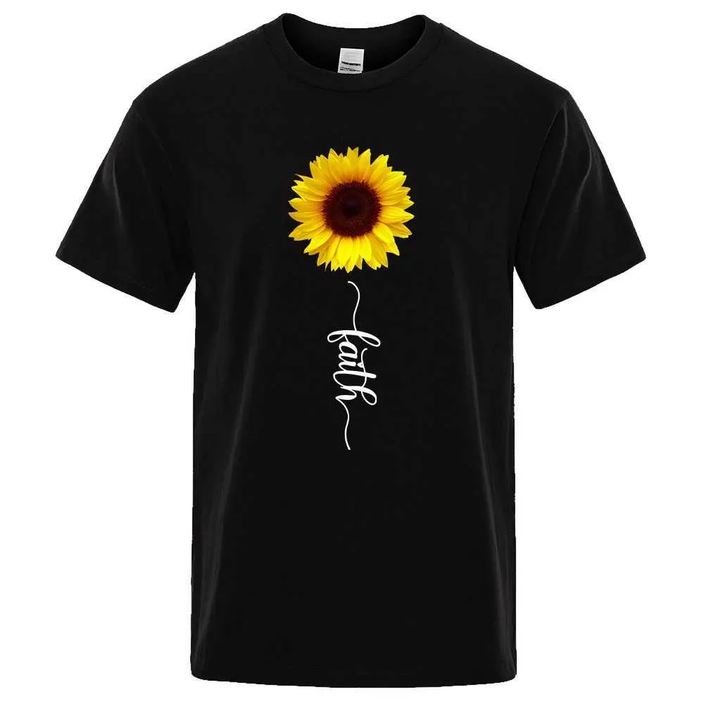 T-shirts voor heren De zonnebloem van Hope Beauty Print Men Women TS Shirt Mode Brand Kleding S-XXXL Oversized T Shirts Regelmatig T-shirt H240429