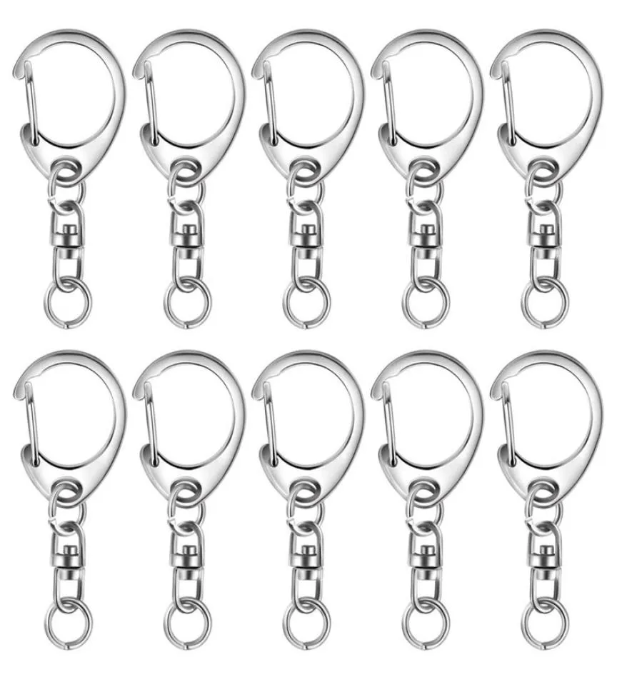 100st Key Ring Key Chain DSNAP Hook Split KeyChain Parts Ring Hardware With 8mm Open Jump and Connector1975502