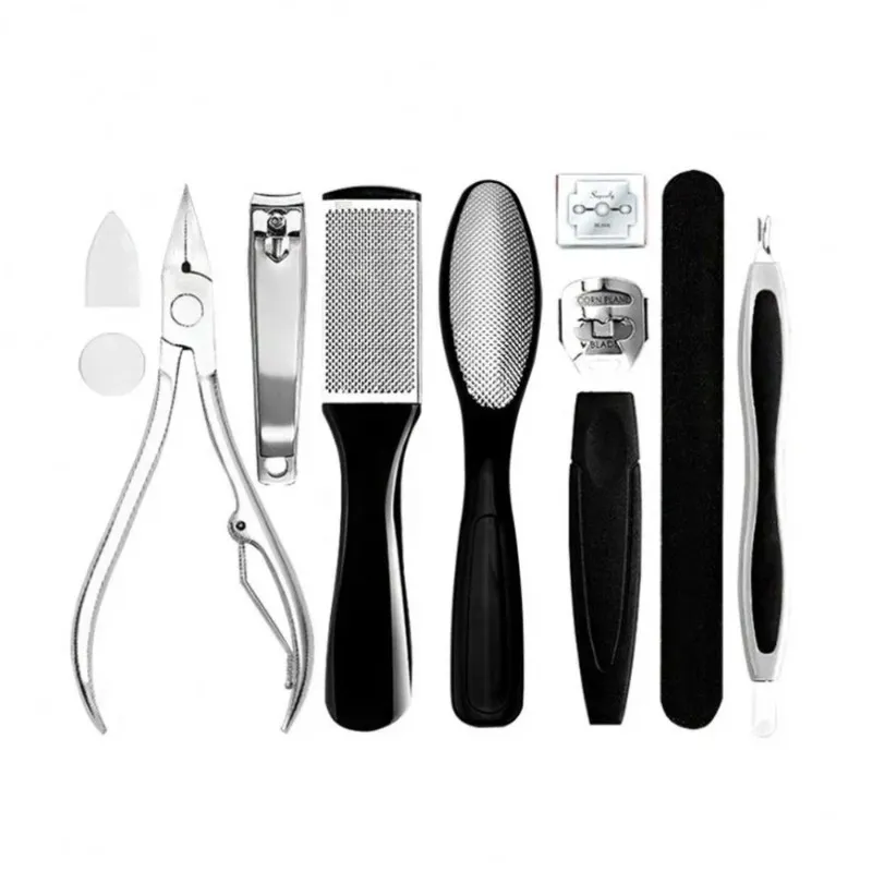 10 In 1 Professional Foot Care Kit Pedicure Tools Set roestvrijstalen voet rasp voet dode huidverwijderaar schone teennagelverzorgingskit