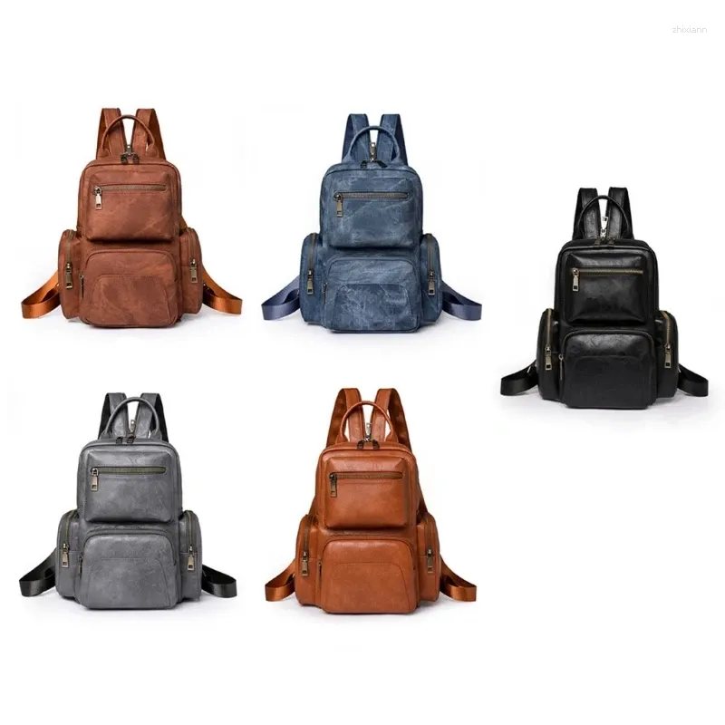 Schooltassen PU Leather Small Backack Chest Pack schoudertas voor reizen en dagelijks gebruik