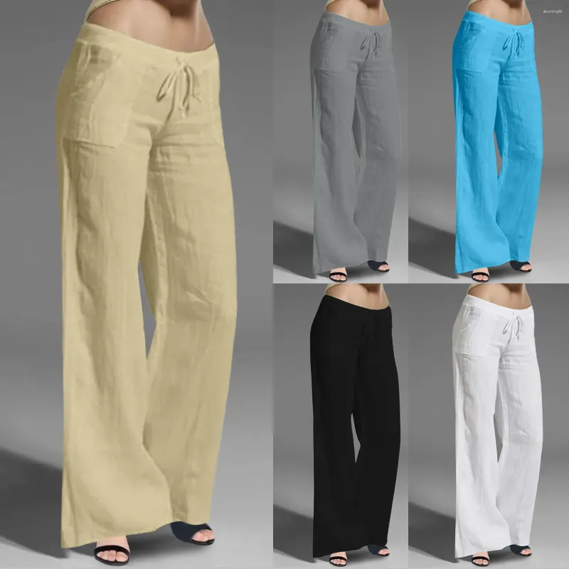 Spodnie damskie szerokie legalne bawełniane lniane luźne spodnie mody eleganckie damskie wiosenne letnie kobieta #