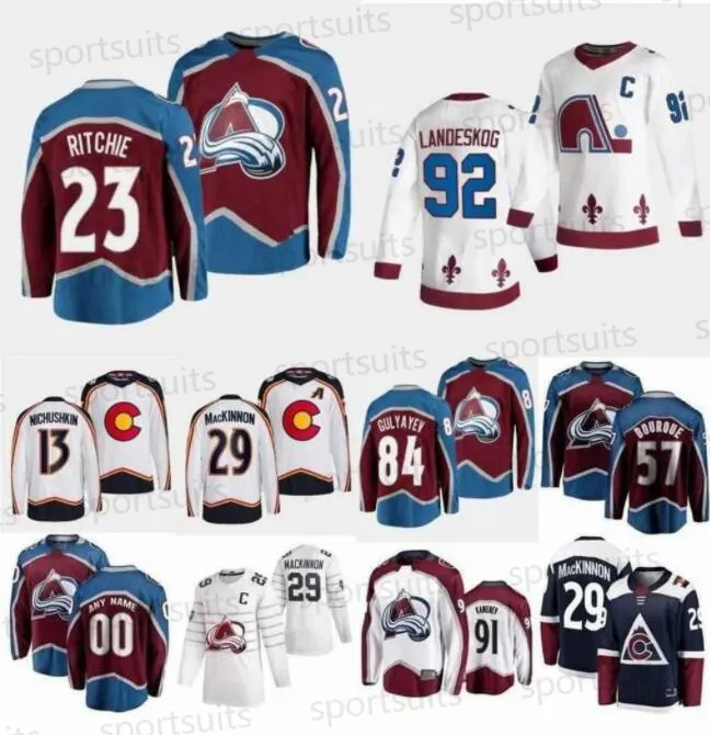 2023 Reverse retro Avalanche Jersey Hockey Calum Ritchie Nathan Mackinnon Mikko Rantanen Keith Kinkaid Pavel Francouz Justus Annunen Samuel Girard Erik Johnson