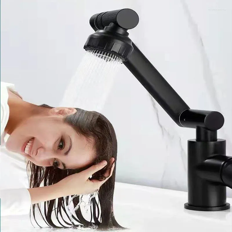 Rubinetti del lavandino da bagno 1080 ° rubinetto del bacino girevole universale in lega nera/argento in lega fredda per la doccia aeratori per la doccia per doccia