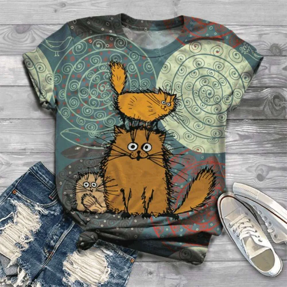 Męska odzież kreskówka 3D Animal Digital Drukowanie Druku Casual krótkie rękawy dla mężczyzn Tshirts Fashions