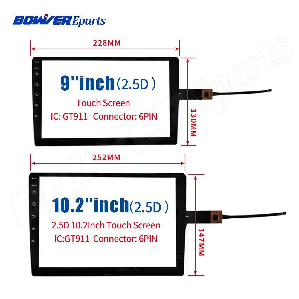 Accesorios 2.5dNew Touch Panel para Teyes CC2 CC2L Digitizador de pantalla táctil Sensor de vidrio GPS Radio Multimedia Multimedia Player GPS GPS