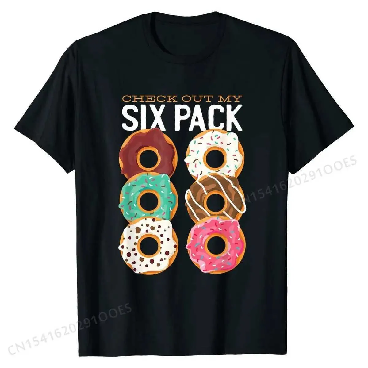 T-shirts voor heren grappig cadeau, bekijk mijn sixpack donuts t-shirt bedrijf design t-shirts katoen heren tops ts zomer t240425