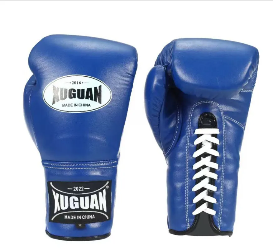 トレーニング用品 GRIT BOXING GLOVE LLIC LEATHER BULE Professional Boxing Training Glove - Premium Leather, 12