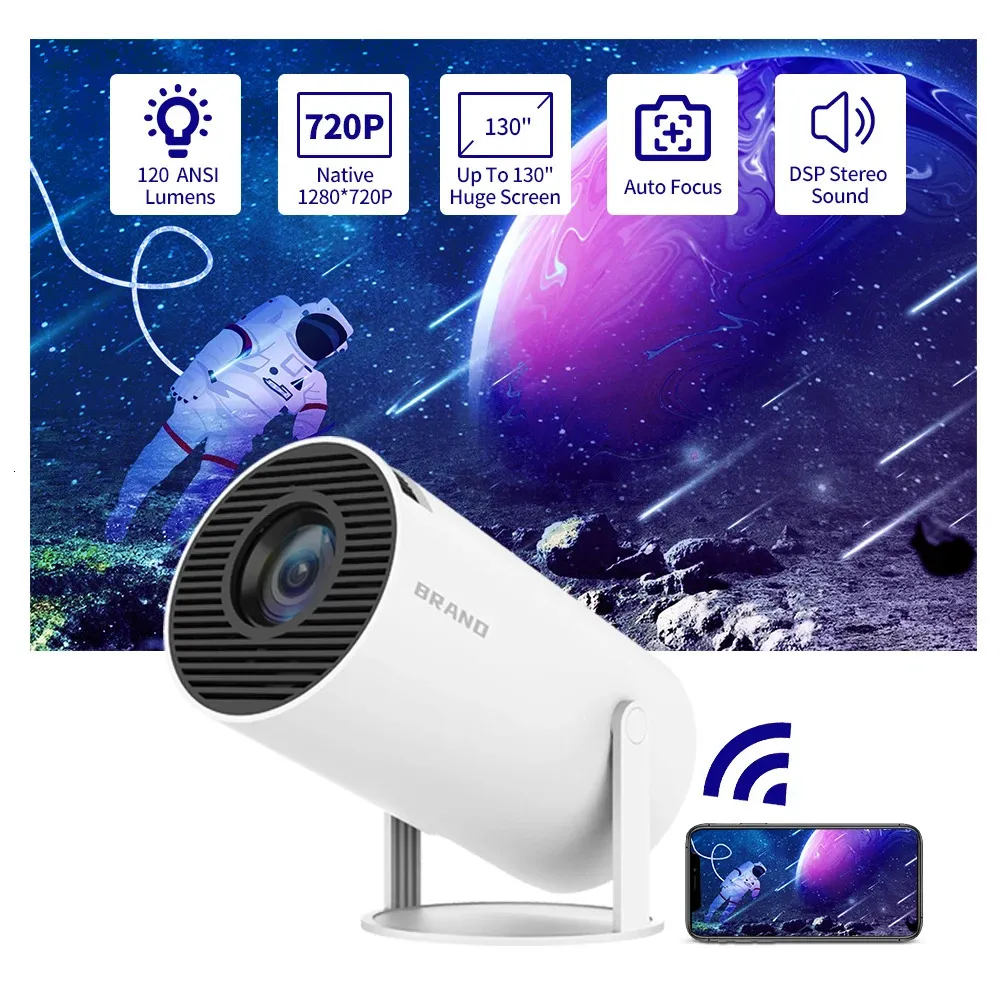 Hy300 Proiector Free Style per Android WiFi Home Cinema 720p Outdoor 1080p 4K Supportato USB 240410