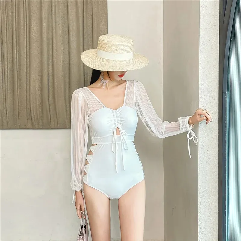 2021 NIEUW LEGE MOEVEVE LAAK SEXY BACKLOSE EENE-PIEFE SWEIMSPUIT Women Japan en Zuid-Korea High Taille Slim Bikini