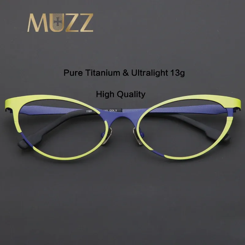 Frame Cat Eye Pure Titanium Women Optical Glazen frame dames cateye retro myopia recept bril 2023 Ultralight 13G bril