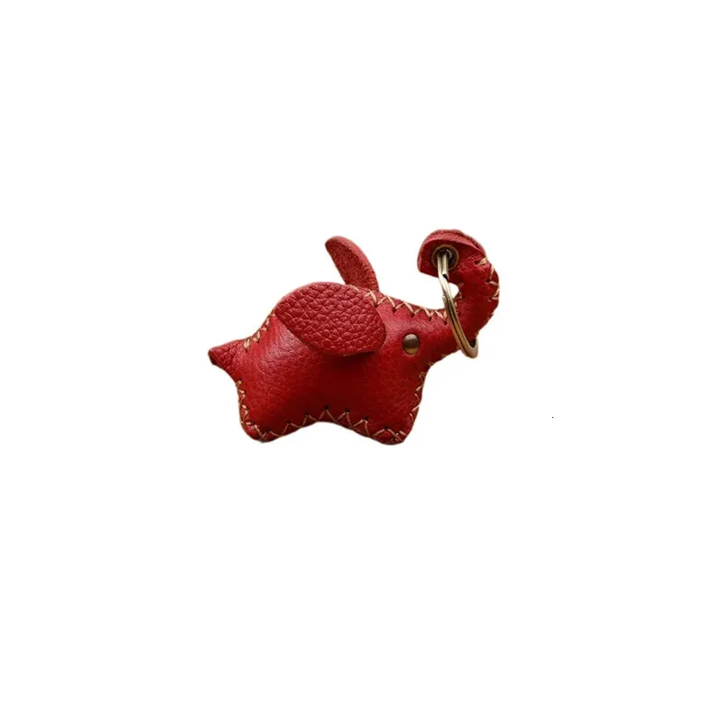 Sevimli deri hayvan fil anahtarlık çantası takılar araba otomatik anahtar zincirleri anahtar yüzük kadın sırt çantası mücevher aksesuarları anillas llavero 240429