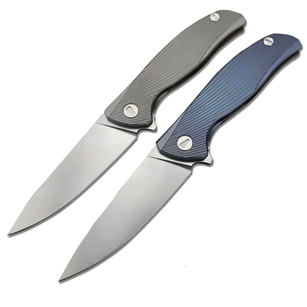 Tc4 Titanium Alloy Handle High Quality D2 Steel Blade Folding Pocket Knife Survival Knife Collection Knife