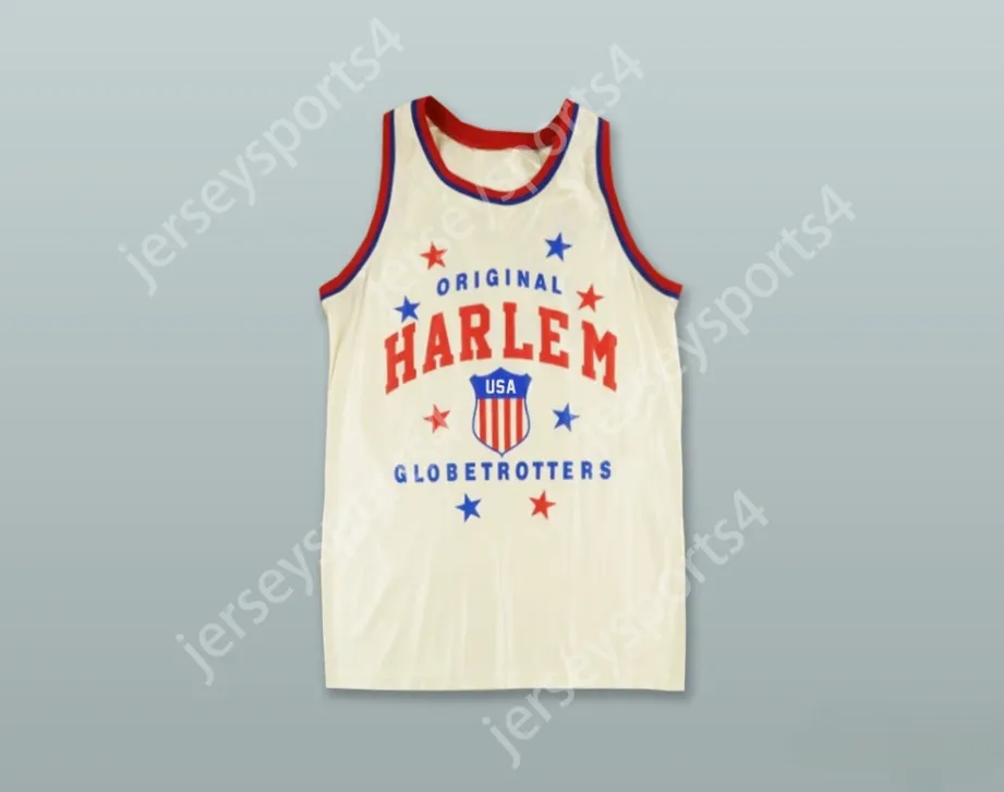 Niestandardowe nazwa Niewiele Młodzież/Kids Harlem Globetrotters 27 White Basketball Jersey Top zszyte S-6xl