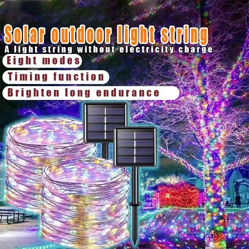 Dekoracje 50/100/200/300/400/500 LED LED LED LED Outdoor Festoon Garden Fairy Light String Wodoodporna Dekoracja świątecznej girlandy