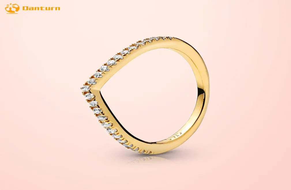 Danturn New 925 Sterling Silber Ringe Sparkling Wishbone Ring Original 925 Silber European Ring Frauen DIY JUDEL MAUFEN GESPEKTION7010988