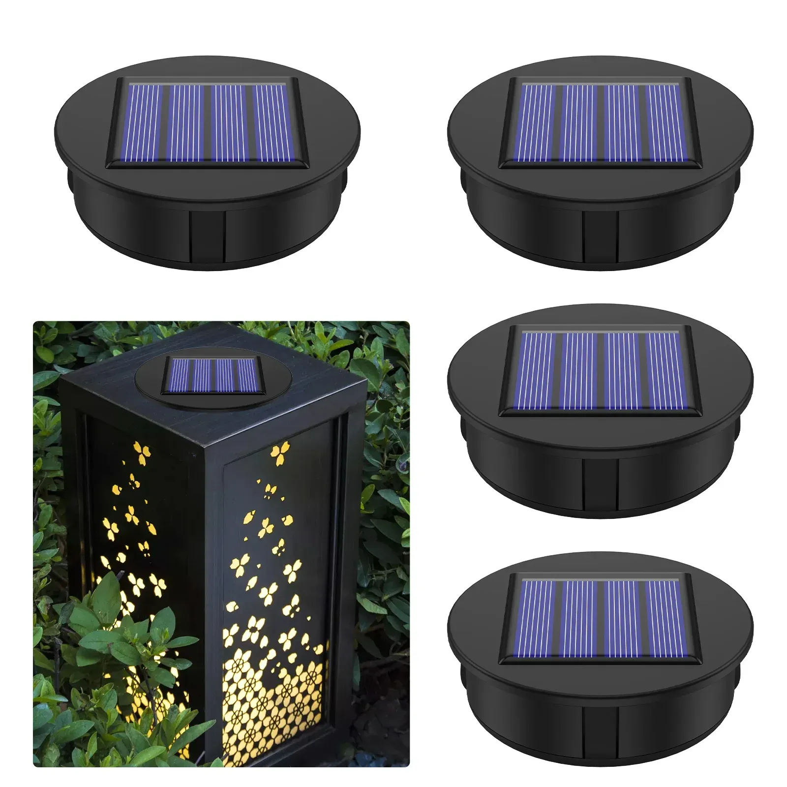 Décorations 4pcs Remplacement de la lumière solaire supérieur 1.2 V IP65 Panneau solaire LED imperméable Lantern Lant léger Solar Lantern Top de décoration extérieure