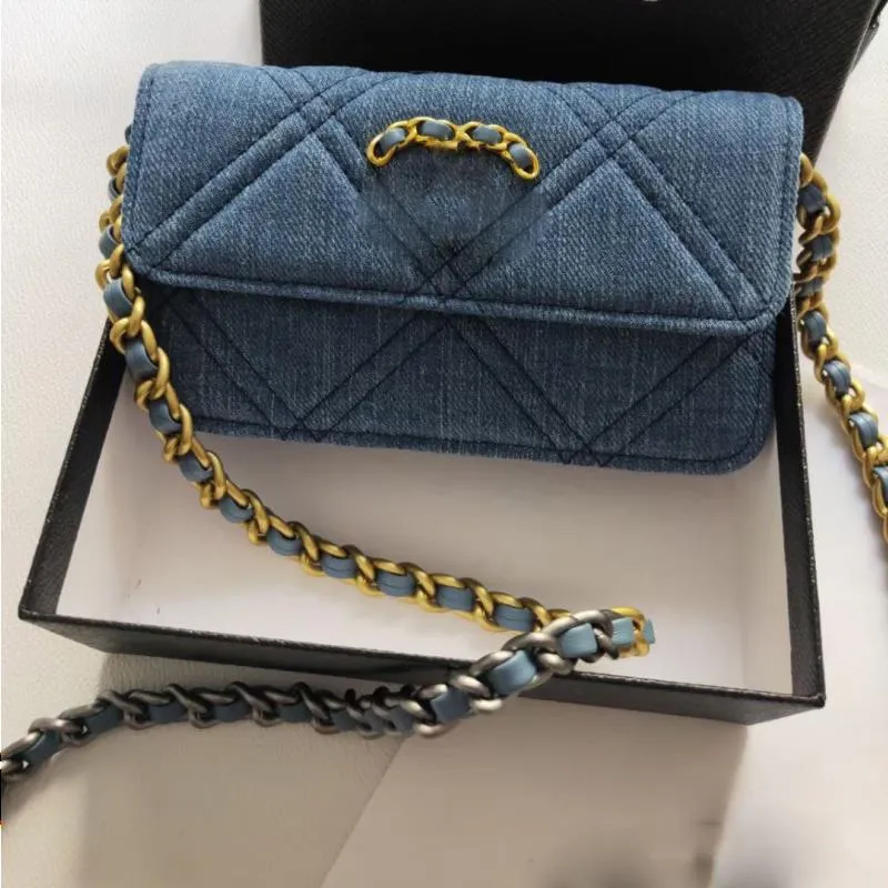 Borsa di design in denim di moda sacca a tracota per fascia porta a tracolla spalla Luxurys Borse femminili e borse per il portafoglio a messenger Diamond Pattern Iade