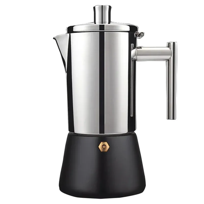 Uppsättningar 300/500 ml 304 Rostfritt stål kaffegångare Maker Stove Top Induktion Cooker Espresso Moka Pot Italian Coffee Hine