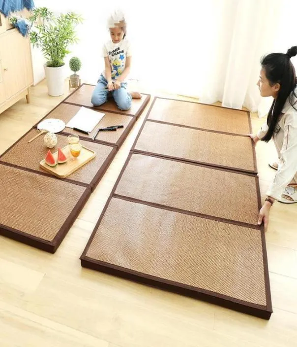Carpets japonais Traditional pliing tapage épais tatami rattan somnifère tampon d'été d'été