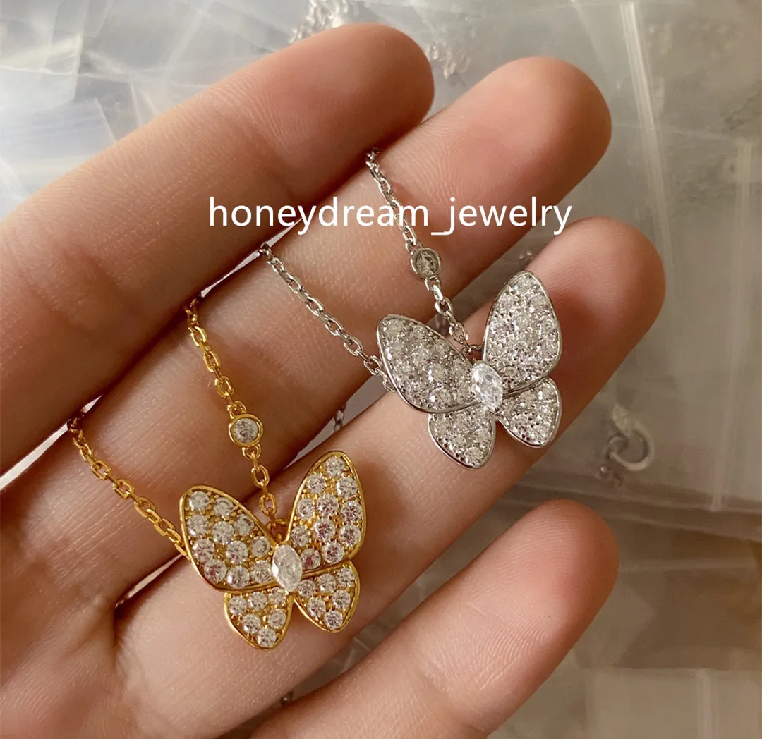 VC Butterfly Diamond Clover Naszyjnik Women Rose Rose wisiorek do bransoletki biżuterii Trinity Diamond Reagement