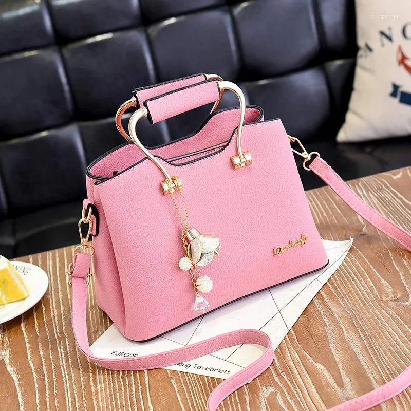 Women's Vegan Leather Crossbody Shoulder Bag - Medium Size With Detachable Strap & Coin Purse, Pink - View #11