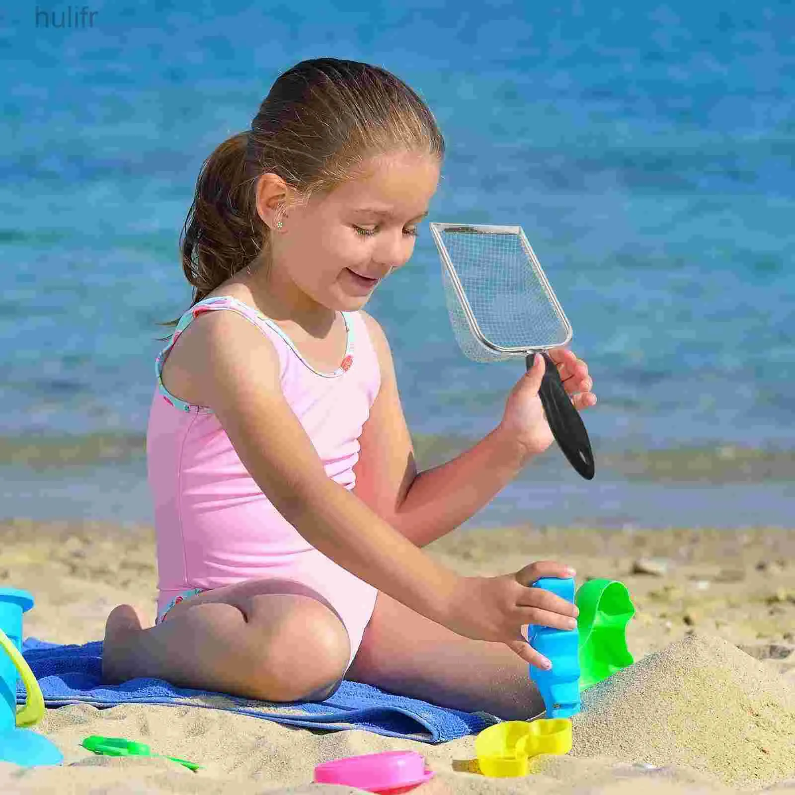 Sable Player Water Fun Beach Net SAFE pour les enfants Portable Sable Filtre de sable Toys Spade Outdoor Party ABS Children Food D240429