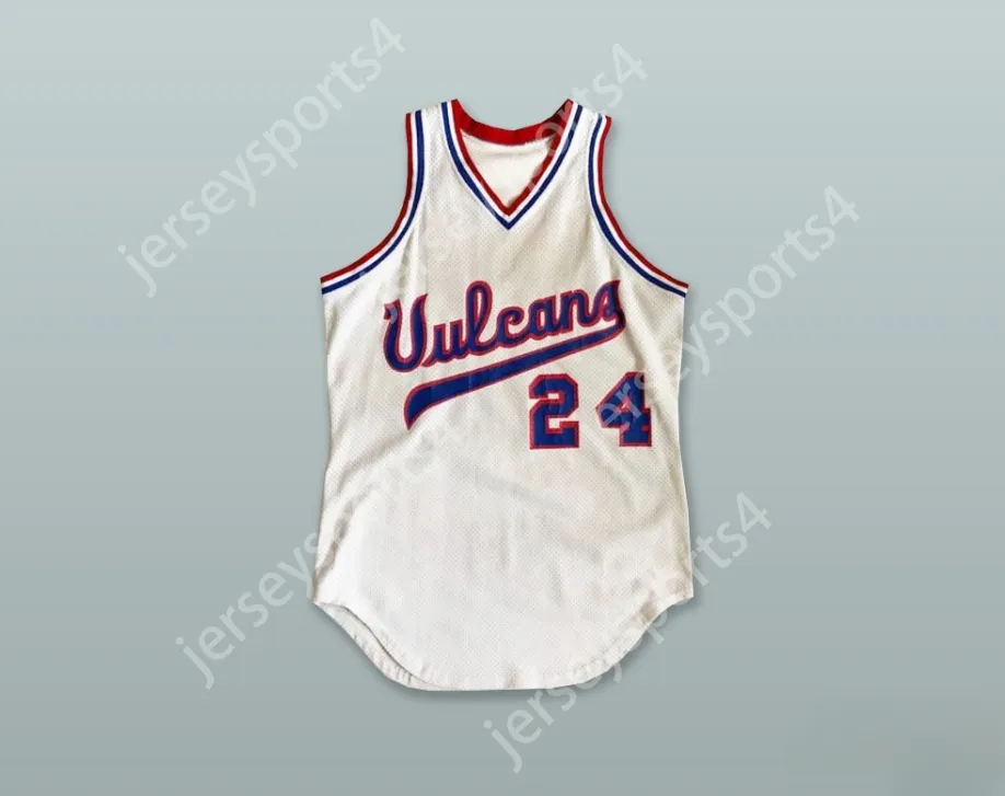 Nombre personalizado de Nay Mens Youth/Kids University of Hawaii en Hilo 24 Vulcans White Basketball Jersey Top cosido S-6XL