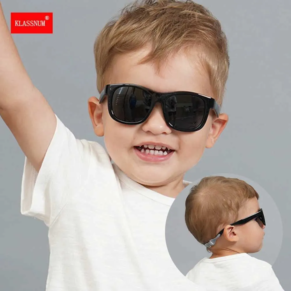 Zonnebrillen 2024 Kinderen gepolariseerde zonnebril 1 2 3 jaar jongensmeisje veiligheidsbril baby baby tinten brillen anti uv400 zacht frame met koord d240429
