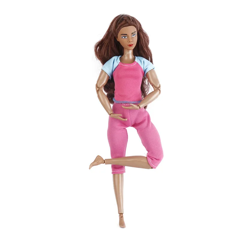 Nouvelle poupée de yoga de yoga de 30,5 cm Doll 21 Activité Joint Vêtements de peau noire Doll Diy Children's Girls Game Express Articles Holiday Anniversaire